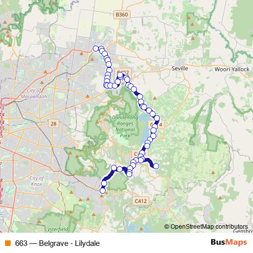 663 bus Line Map