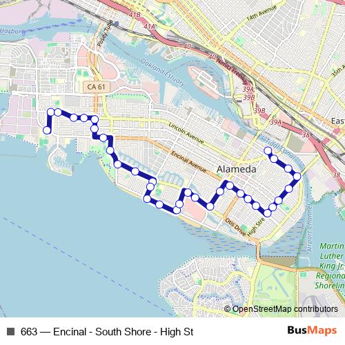 663 bus Line Map