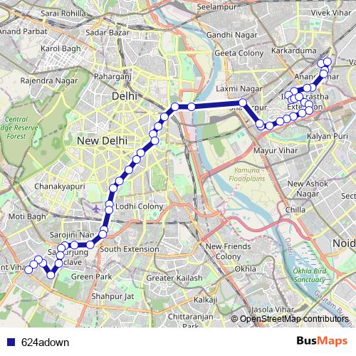 624adown bus Line Map