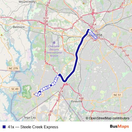 41x bus Line Map