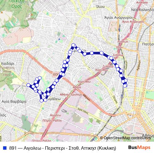 891 bus Line Map