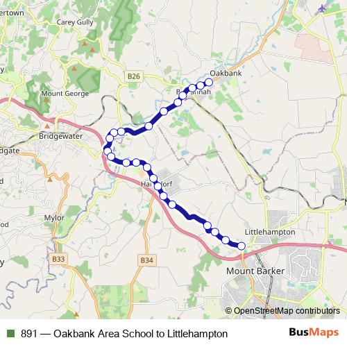 891 bus Line Map