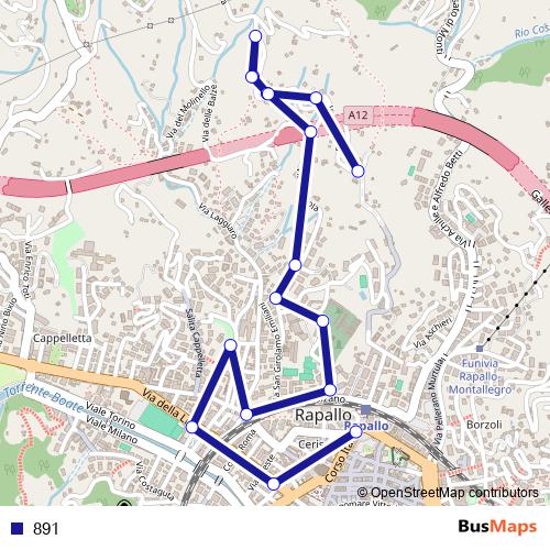 891 bus Line Map