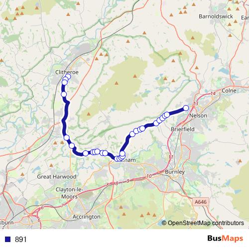 891 bus Line Map