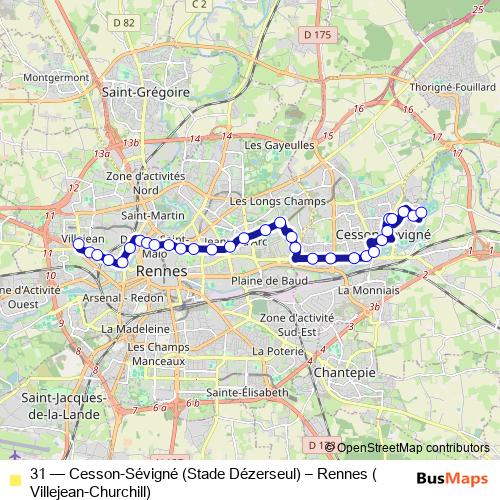 31 bus Line Map