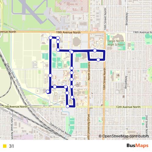 31 bus Line Map