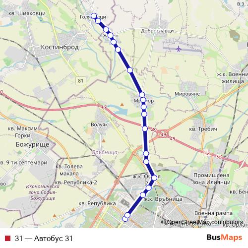 31 bus Line Map