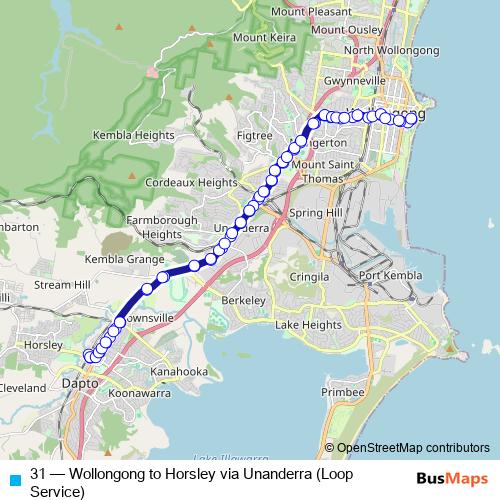 31 bus Line Map