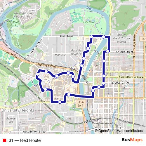 31 bus Line Map