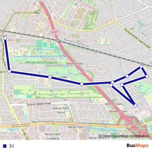 31 bus Line Map