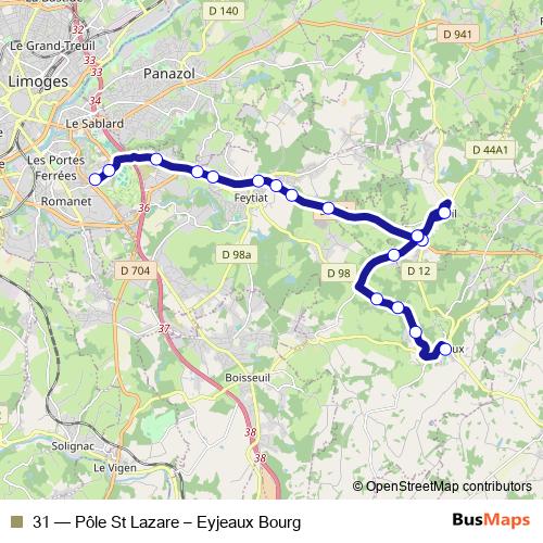 31 bus Line Map