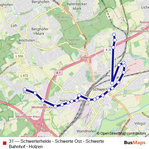 31 bus Line Map
