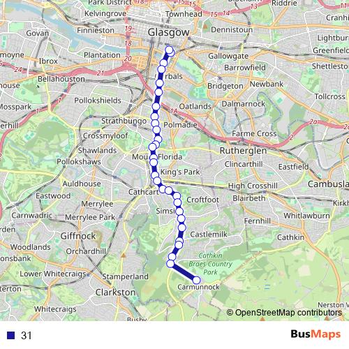 31 bus Line Map
