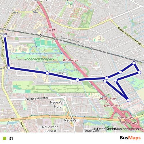 31 bus Line Map