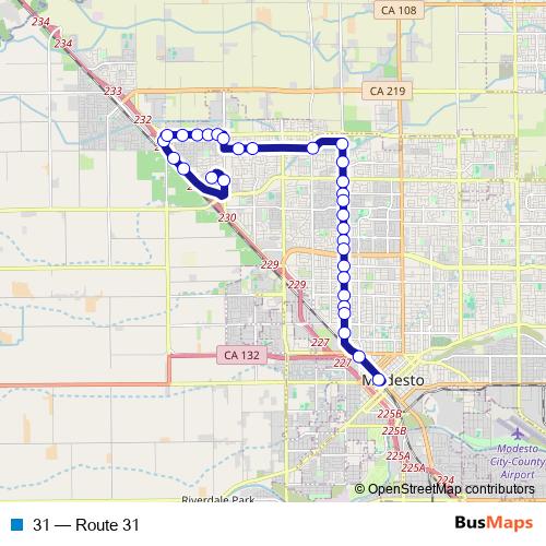 31 bus Line Map