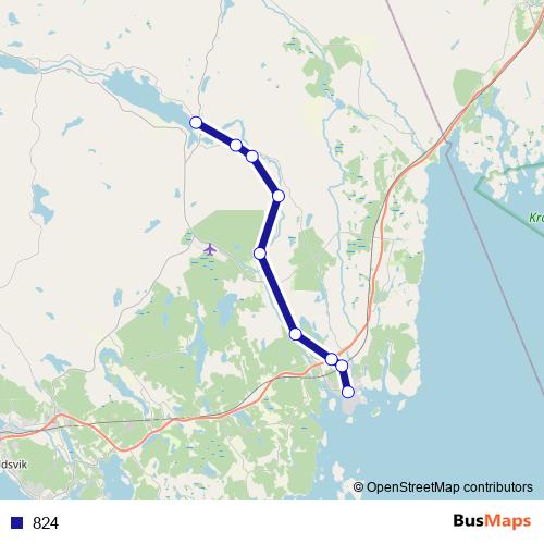 824 bus Line Map