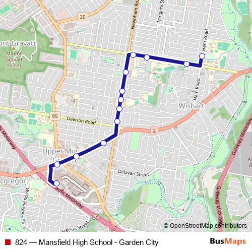 824 bus Line Map