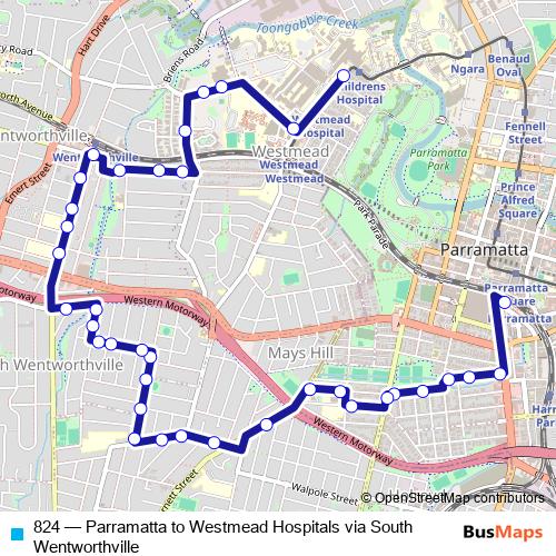 824 bus Line Map