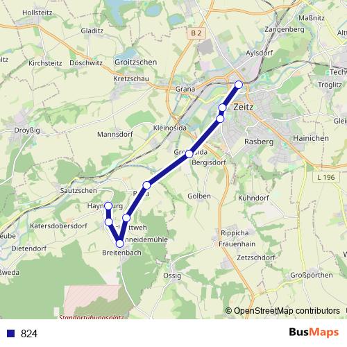 824 bus Line Map