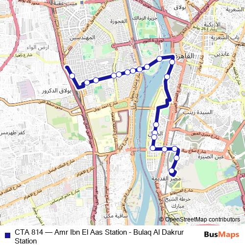 CTA 814 bus Line Map