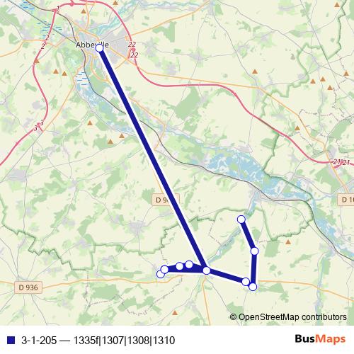 3-1-205 bus Line Map