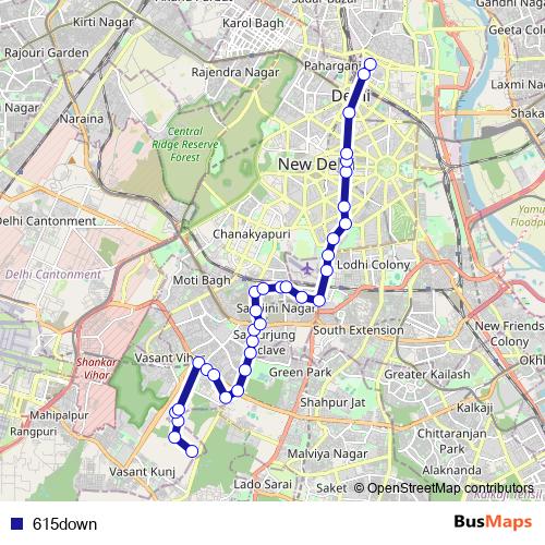 615down bus Line Map