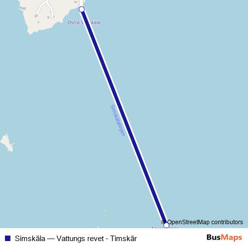 Simskäla ferry Line Map