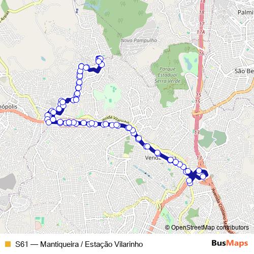 S61 bus Line Map