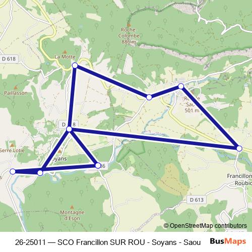26-25011 bus Line Map