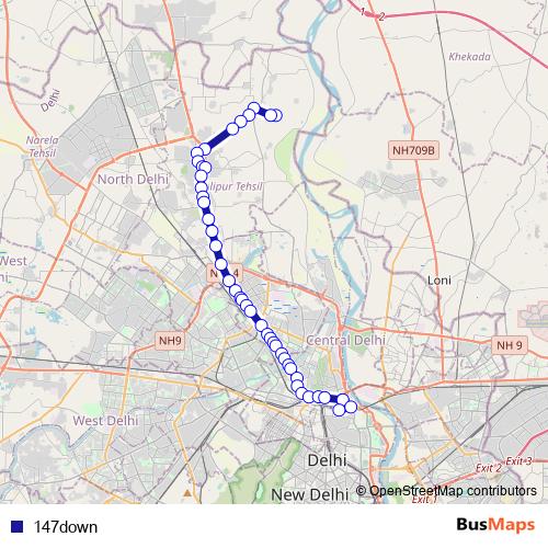 147down bus Line Map
