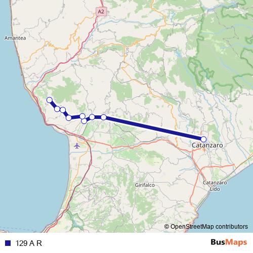 129 A R bus Line Map