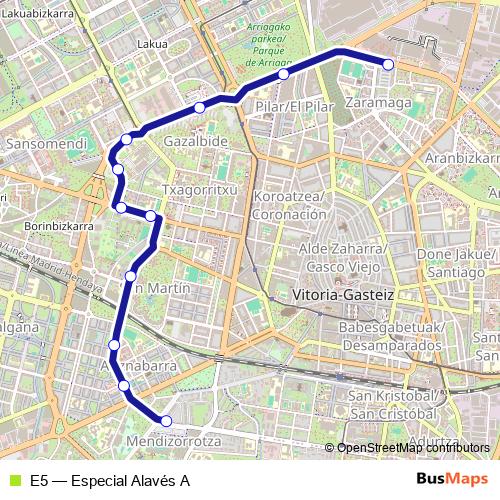 E5 bus Line Map