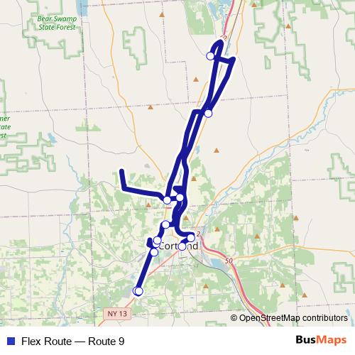 Flex Route bus Line Map