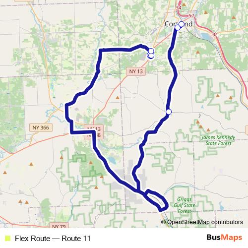 Flex Route bus Line Map
