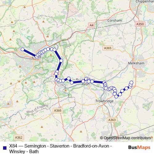 X84 bus Line Map