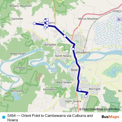 S454 bus Line Map