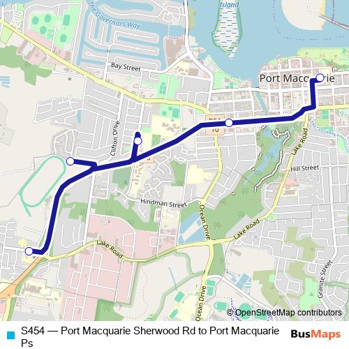 S454 bus Line Map