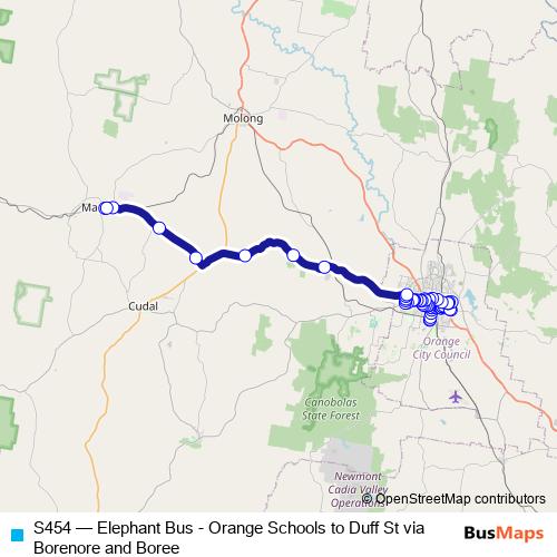S454 bus Line Map