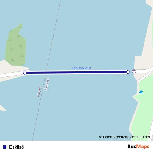 Eskilsö ferry Line Map