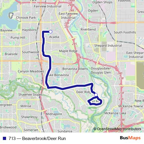 713 bus Line Map