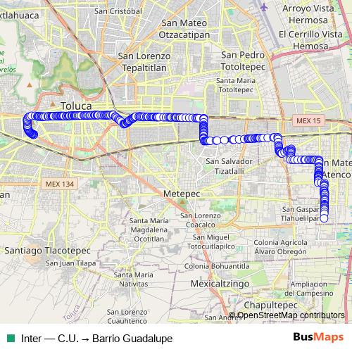 Inter bus Line Map