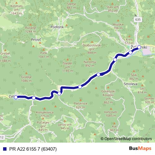 PR A22 6155 7 (63407) bus Line Map