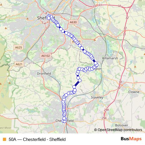 50A bus Line Map