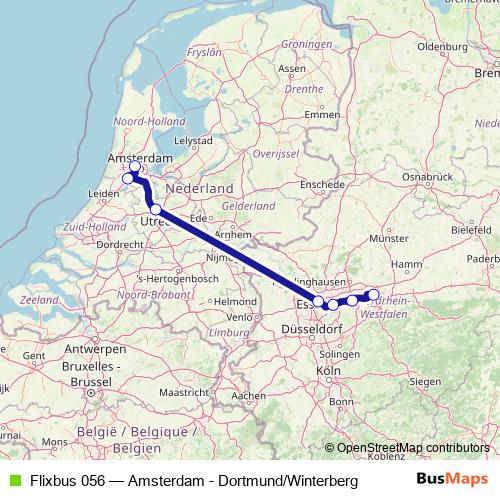 Flixbus 056 bus Line Map