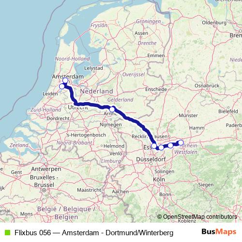 Flixbus 056 bus Line Map
