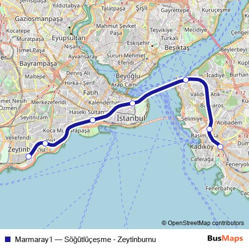 Marmaray1 metro Line Map