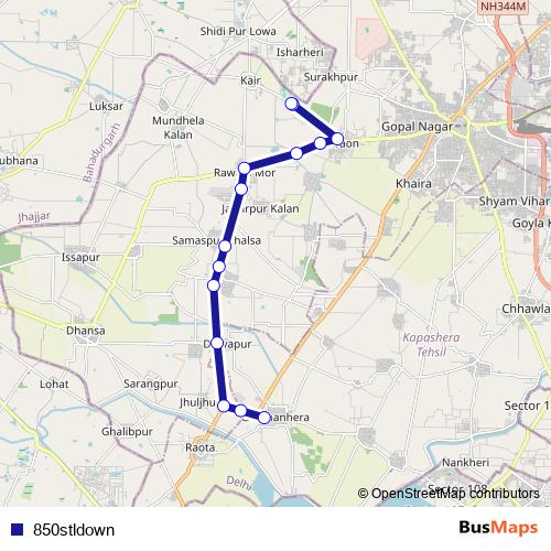 850stldown bus Line Map