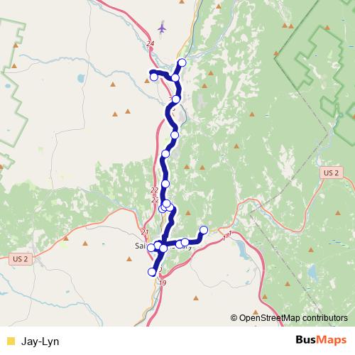 Jay-Lyn bus Line Map