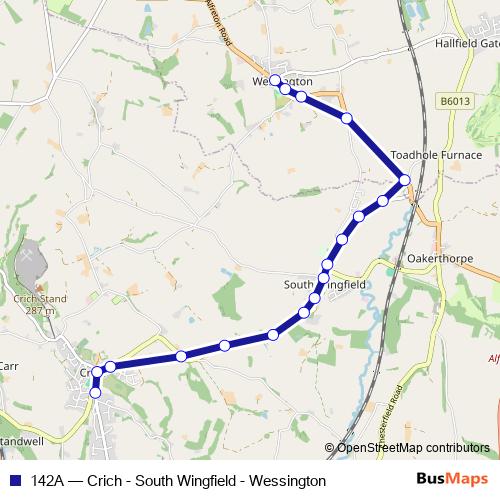 142A bus Line Map
