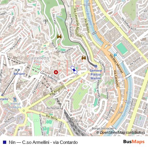 Nin cable-car Line Map